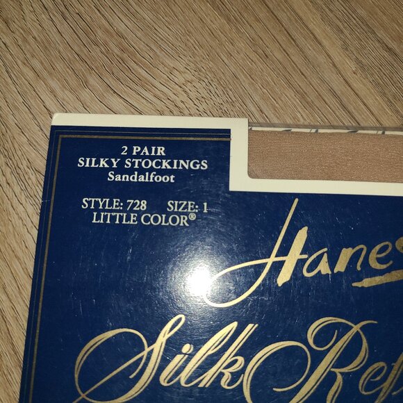 VTG Garter Stockings New 1 Pair Hanes Silk Reflections Sandalfoot SZ 1 - Picture 4 of 5